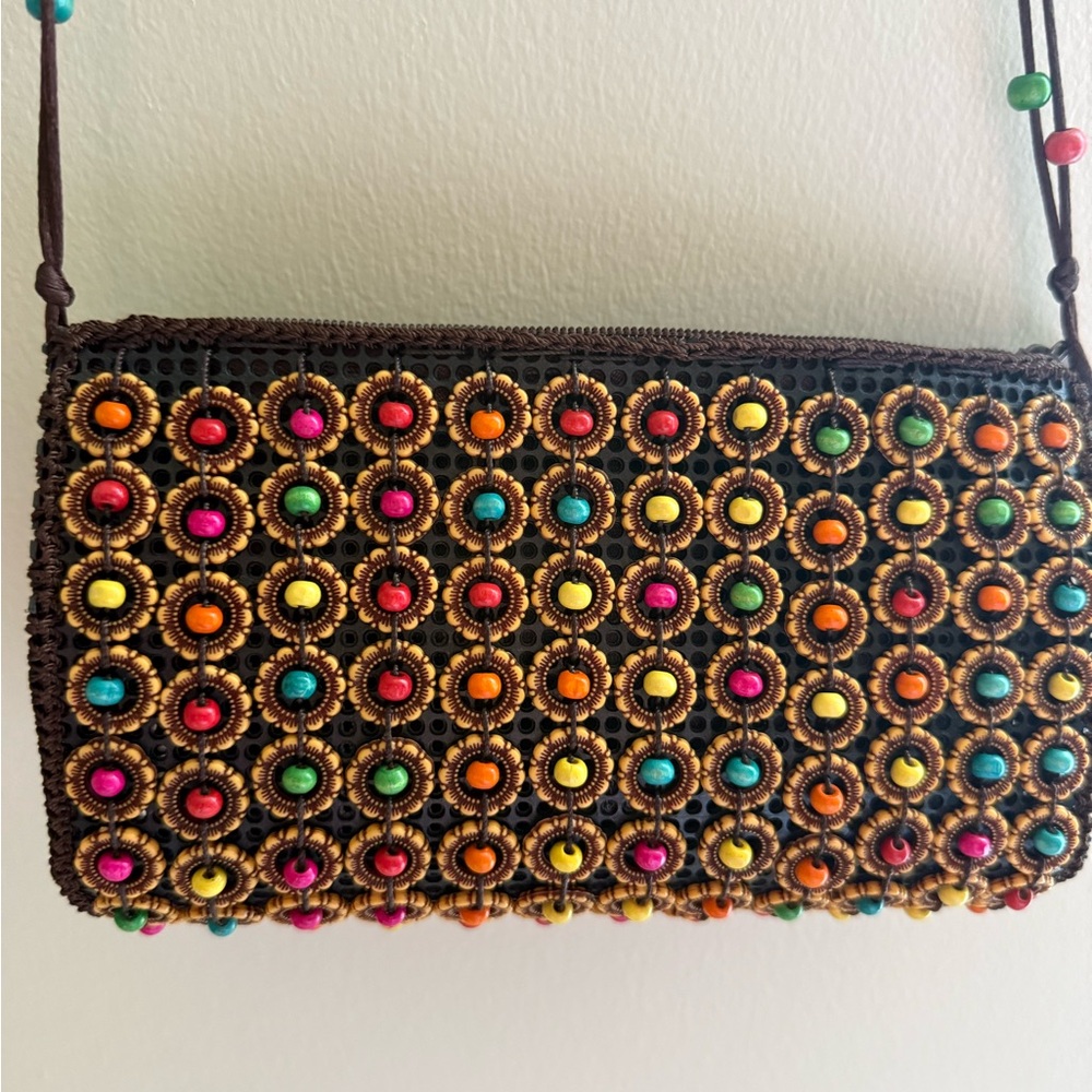 Coconut Shell Beaded Crossbody- Panama - Multicolor- - Picture 4 of 5
